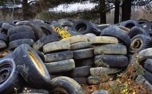 Old tires in a heap