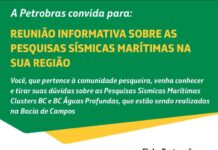 Reunião informativa sobre as pesquisas sísmicas marítimas na sua região