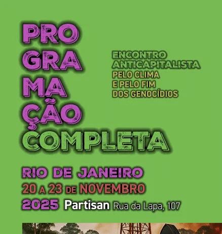 Rio de Janeiro será sede de encontro anticapitalista pelo clima e pelo fim dos genocídios