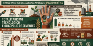 21 anos de transgênicos no Brasil: uso de agrotóxicos cresce 300%