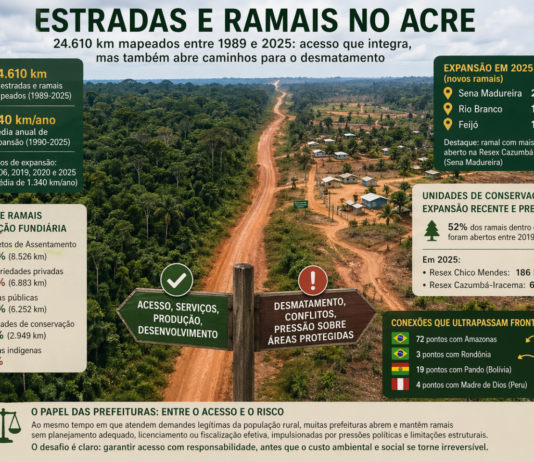 Acre: estradas invisíveis avançam e colocam em risco unidades de conservação e terras indígenas