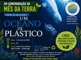 Exibição do documentário “UM OCEANO DE PLÁSTICO” – Dia 03/05, Domingo!