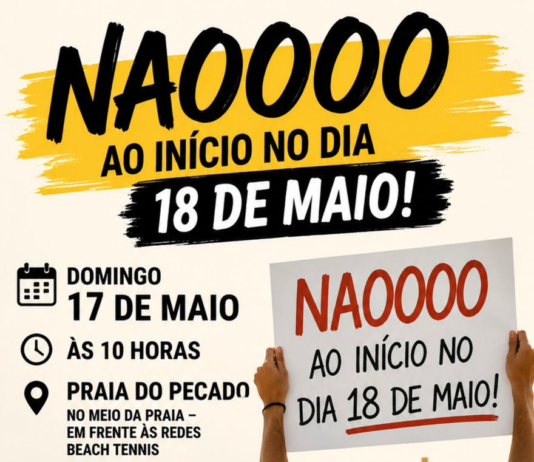 Protesto na Praia do Pecado em Macaé