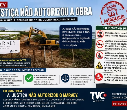 Maraey: a Justiça não autorizou a obra. Entenda o que a decisão de 1º de julho realmente diz…