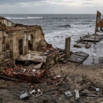 Atlântida brasileira: a praia que vem sendo engolida pelo mar e que perde 5 metros de terreno todos os anos, onde as casas se tornam ruínas na areia