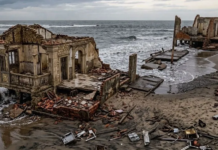 Atlântida brasileira: a praia que vem sendo engolida pelo mar e que perde 5 metros de terreno todos os anos, onde as casas se tornam ruínas na areia